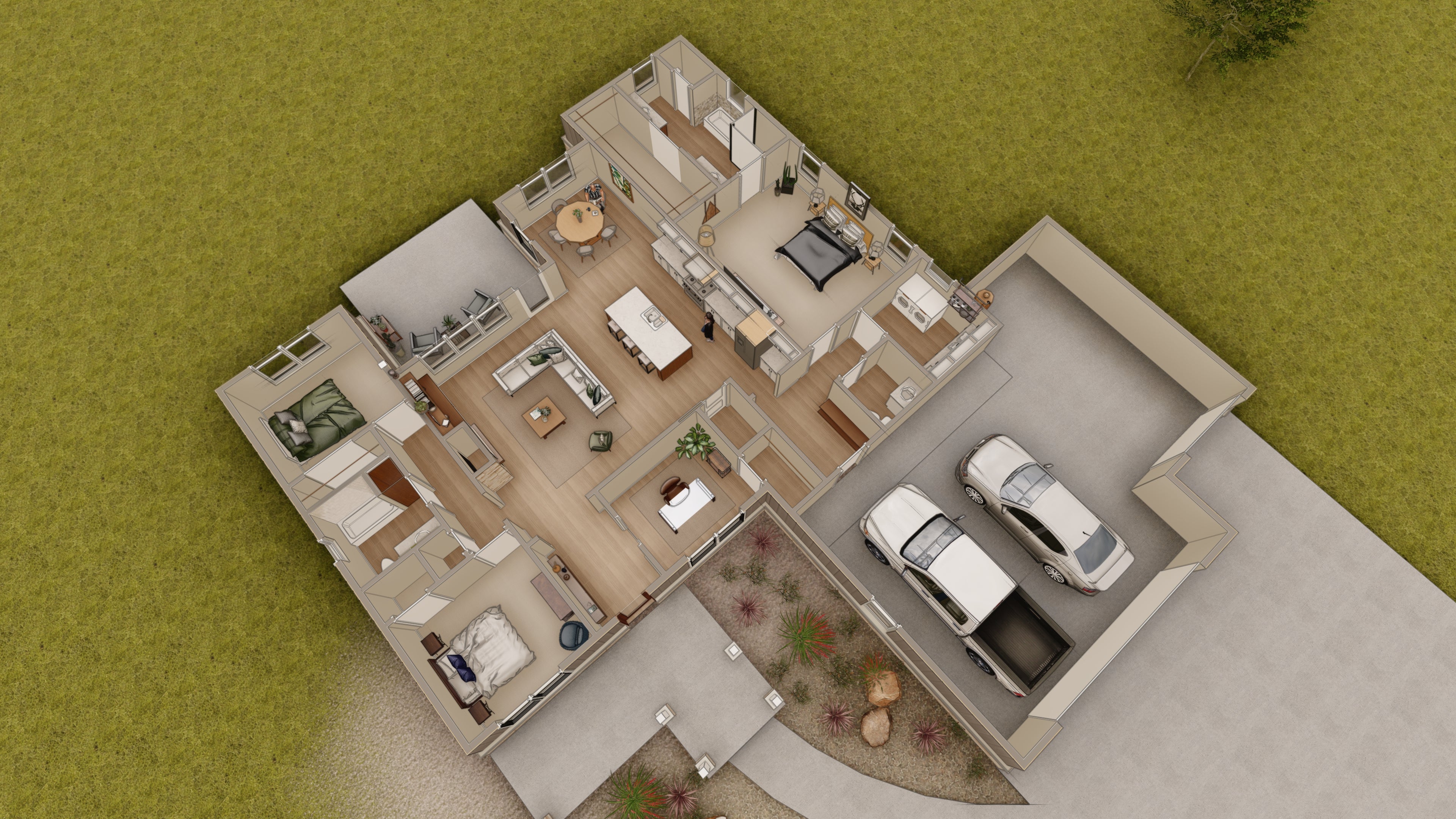 3D perspective floor plan 